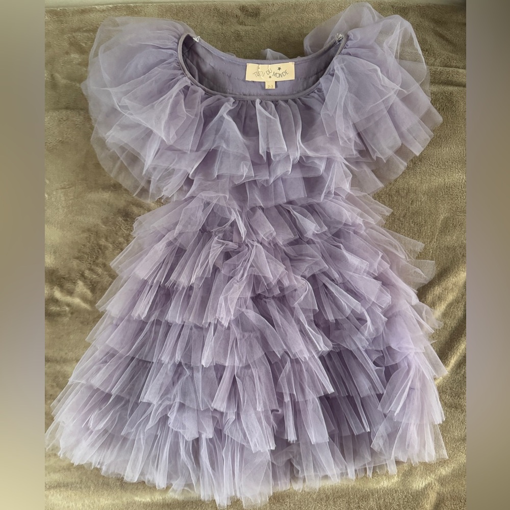 Tutu Du Monde Ruffle-Detail Tulle Tutu Dress Muted Purple | 2-3 Years